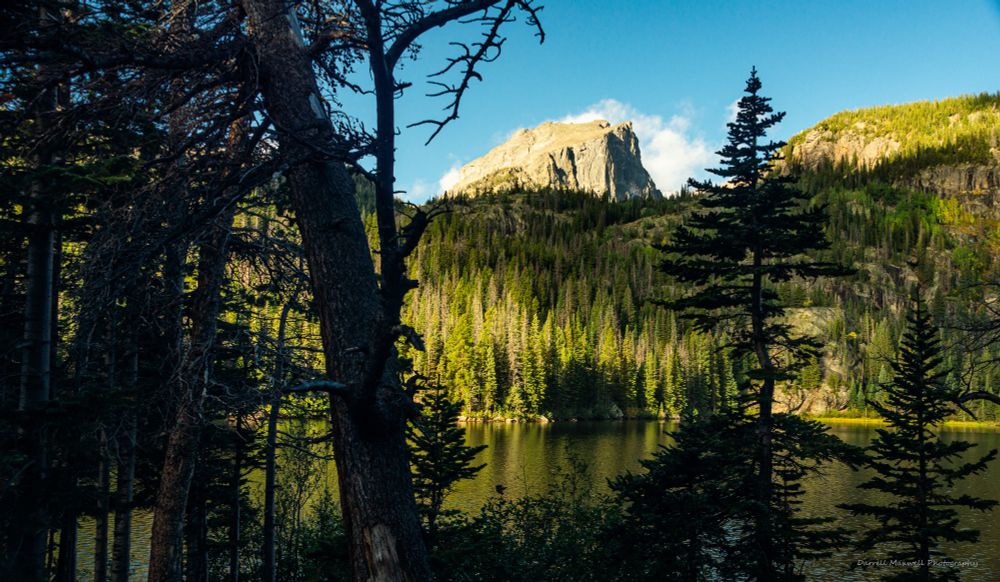 Hallett Peak as the sun begins to rise in the morning.