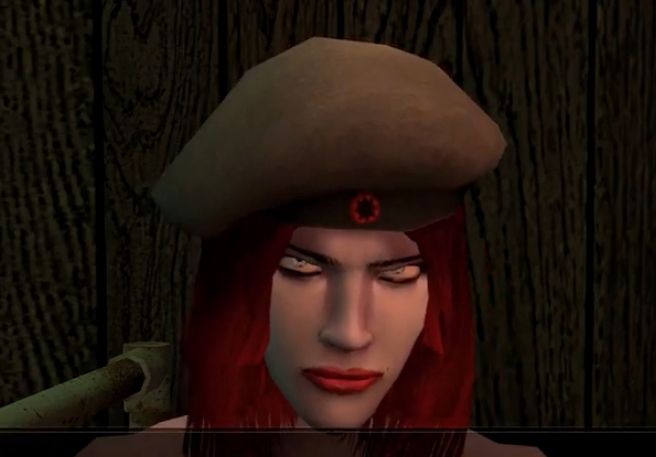 anarchist woman also giving an intense glare