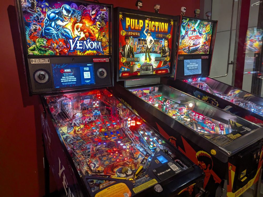venom pulp fiction and foo fighters pinball machines.