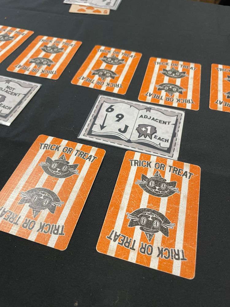 Prototype of Boil and Bubble from Deck Hand Games using the Trick or Trick Playing card deck by KWP 