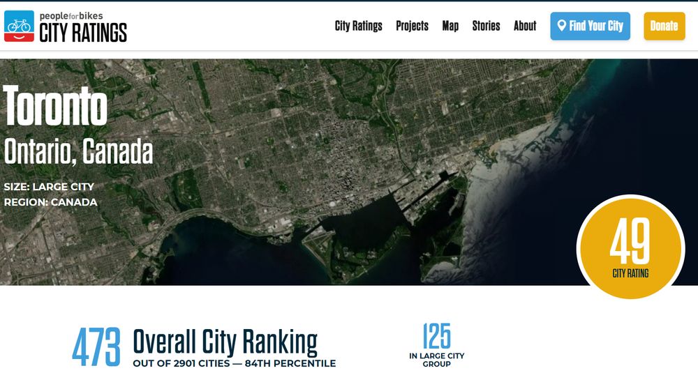 Map of Toronto Ontario, canada 473 Overall City Ranking out of 2901 Cities - 84th Percentile 125 In large City Group 49 City Rating