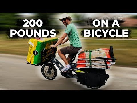 Image of a fully loaded cargo bike 200 Pounds on a Bicycle