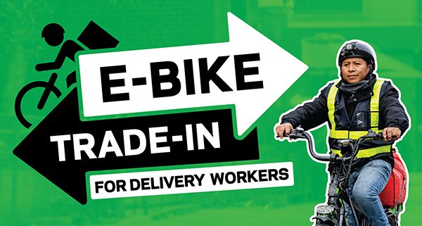 Image of a person on a bike

Text
E-Bike Trade-in for Delivery Workers