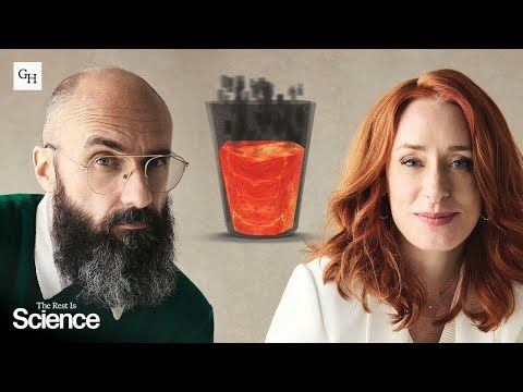 The Rest is Science with Michael Stevens (aka Vsauce) and Hannah Fry and a cup of lava between them