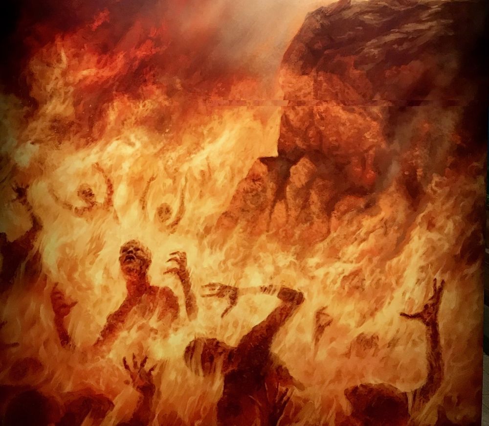 Artwork I downloaded from Google of many people burning in the fires of hell. 