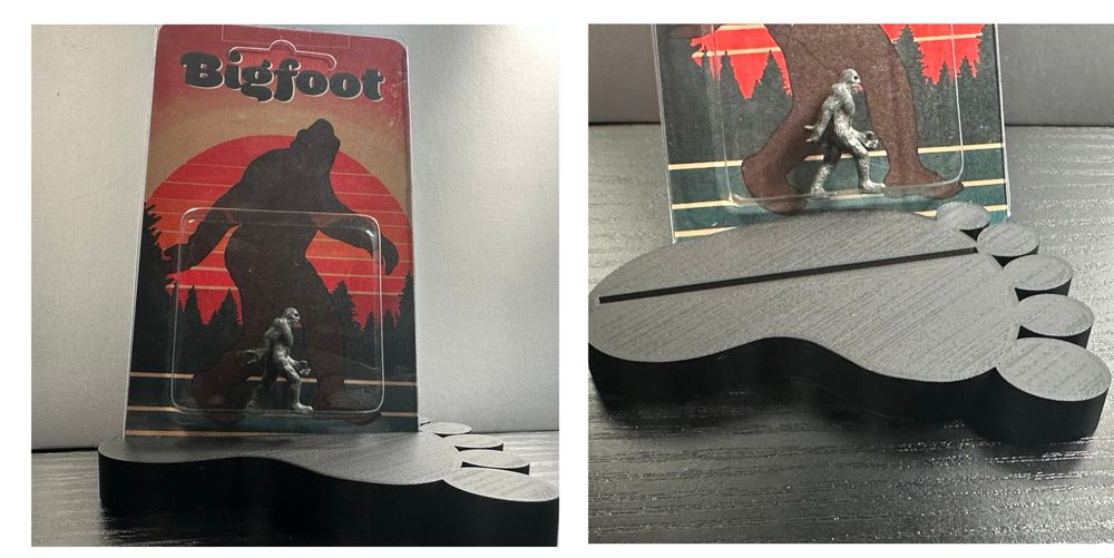 a Bigfoot stand to hold and display a Bigfoot mini figure!