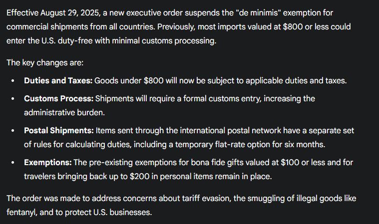 Summary of the new July 30 2025 executive order