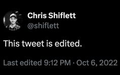 A tweet from @shiflett that shows when it was last edited.