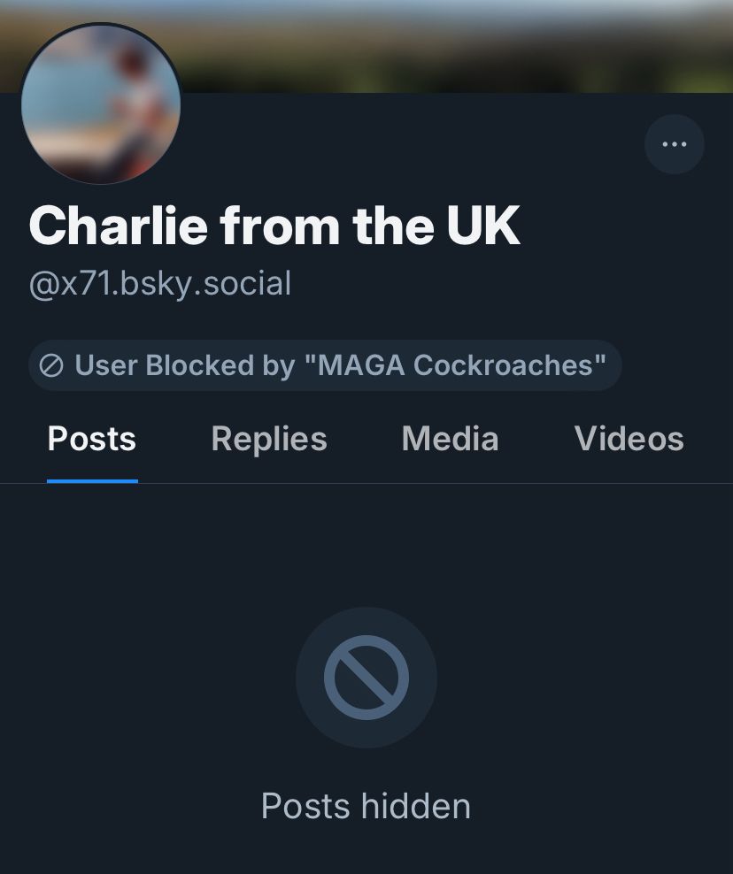 Screenshot showing the user mentioned above was already on one of my block lists