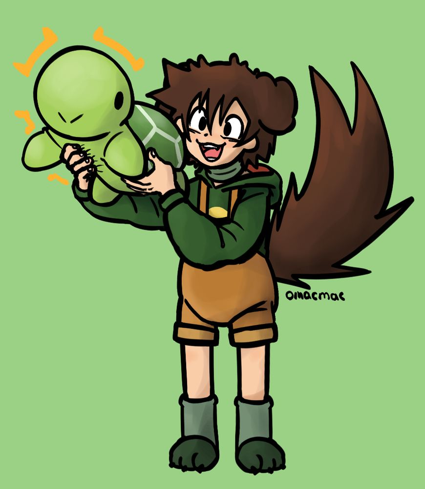 mac mac holding pillow pet #sfw #littlespace #art #abdl #diaper #puppyboy #macmac