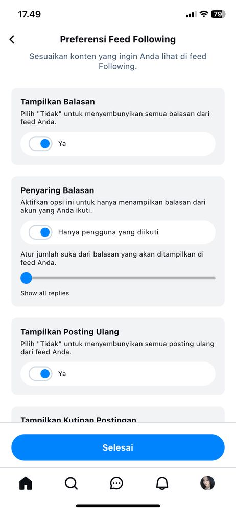 abistu nanti muncul kayak gini, pilih "tidak" semua biar tl nya clean isinya post an doang