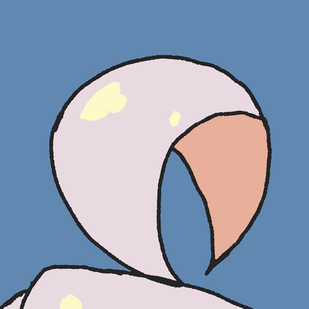 A close-up drawing of Oyama Mahiro's ahoge on a dark blue background