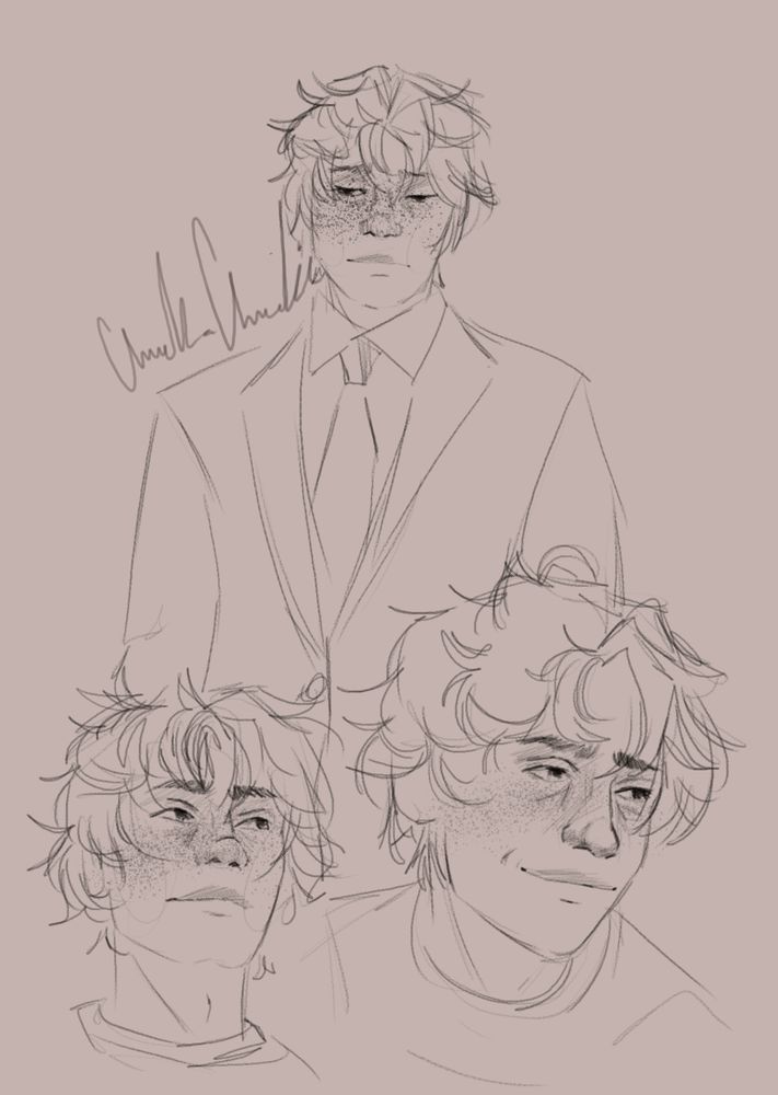 Sketches of Adam Parrish from The Raven Cycle