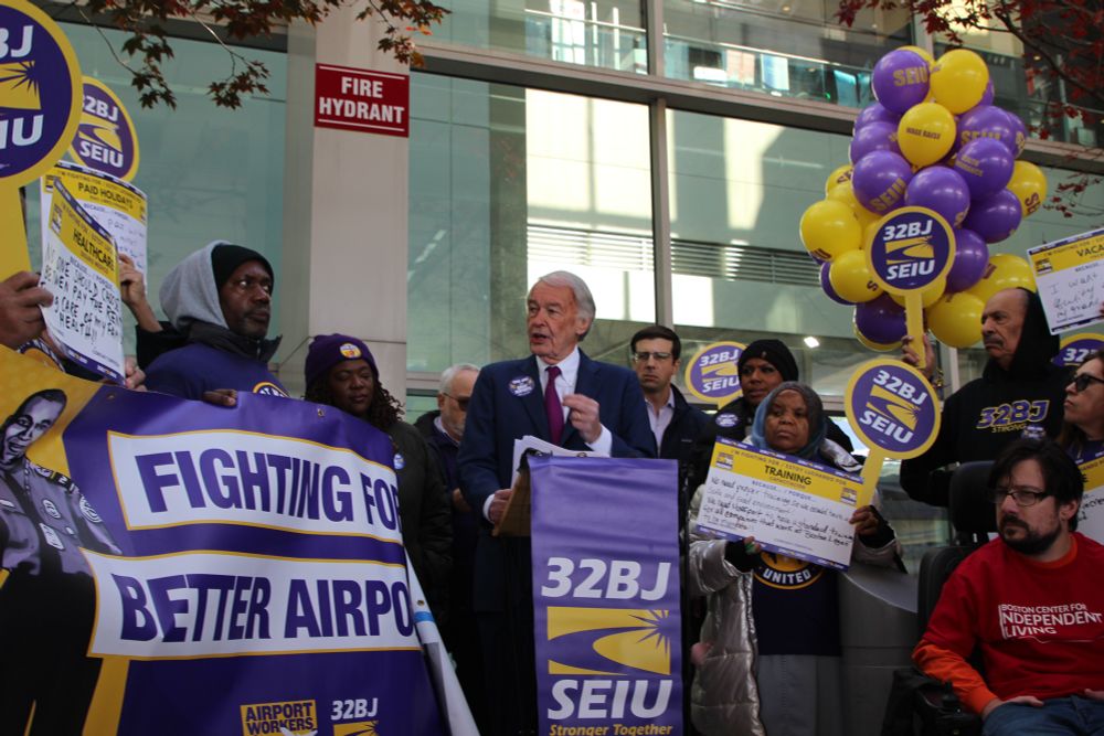 Senator Markey speaking at rally