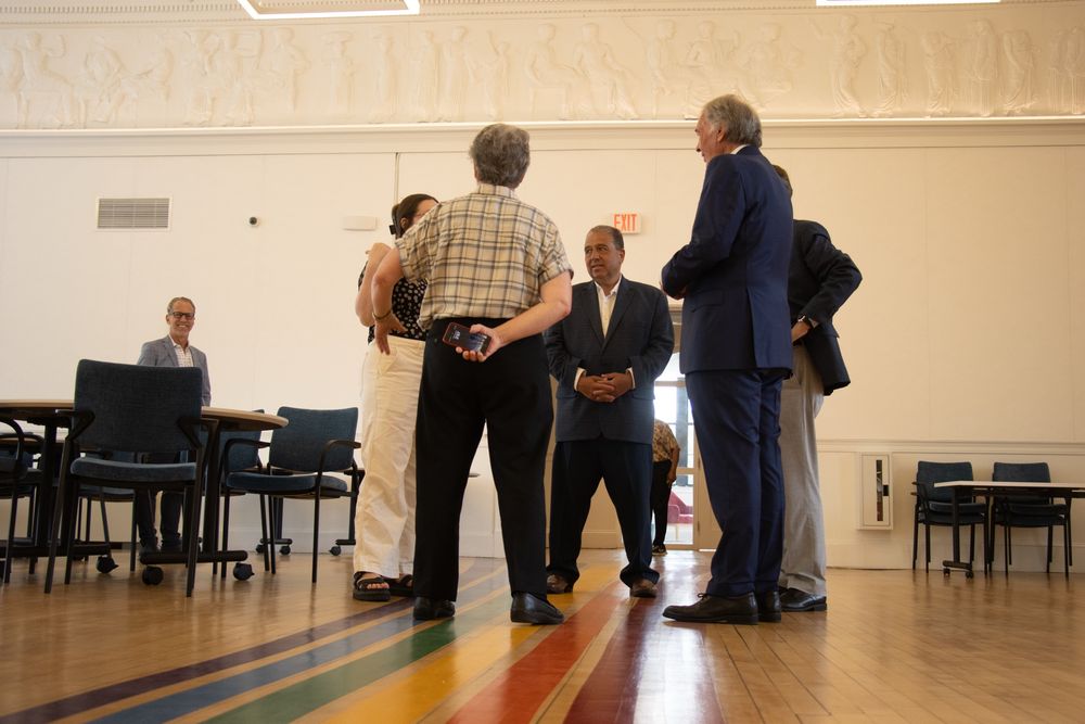 Senator Markey with residents at The Pryde