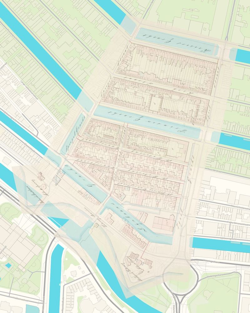 Georeferenced map near De Weteringschans, Amsterdam, NH, Netherlands on images.uba.uva.nl