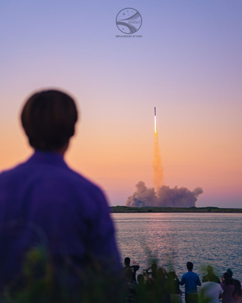 Person watching Starship launch