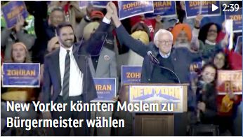 Schalgzeile auf orf.at: New Yorker könnten Moslem zu Bürgermeister wählen