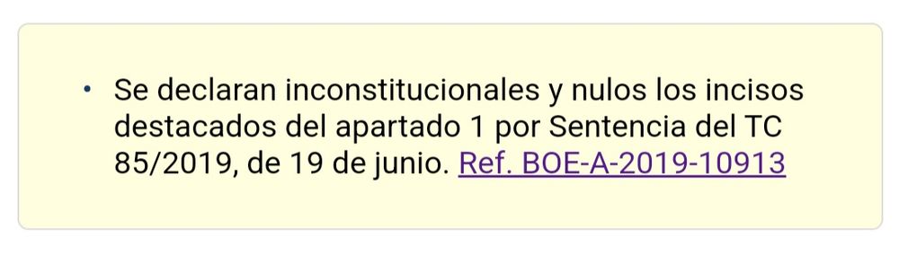 Se declaran inconstitucionales y nulos los incisos destacados del apartado 1 por Sentencia del TC 85/2019, de 19 de junio. Ref. BOE-A-2019-10913