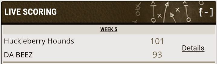 A 99-yard pick-6 is more than I could have asked for after leaving 15+ points on the bench and the Bills tanking on SNF.