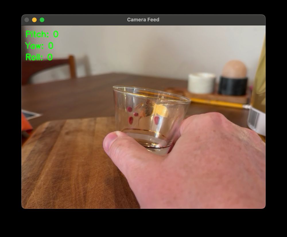 A false negative with me holding the glass forward-right, and it reading pitch:0, yaw:0, roll:0.