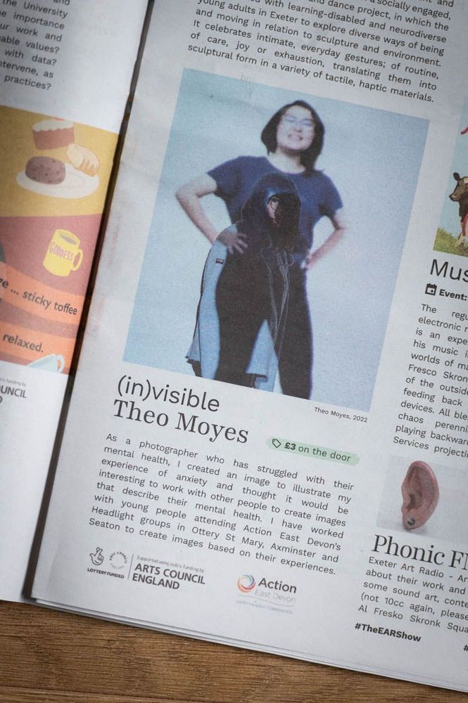 Part of a page from an arts festival listings guide with a photo of a young woman with a description below.