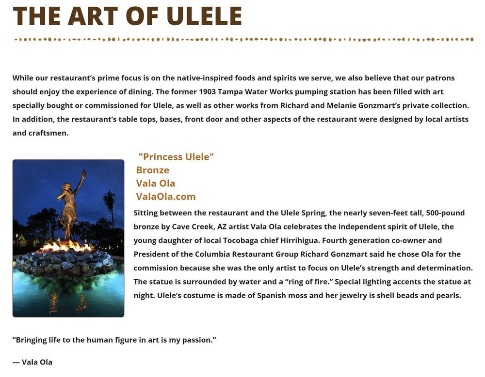 Ulele, a restaurant that has opened in a former pumping station, is used to showcase the private art collection of the owner, Richard Gonzmart of Columbia Restaurant Group.