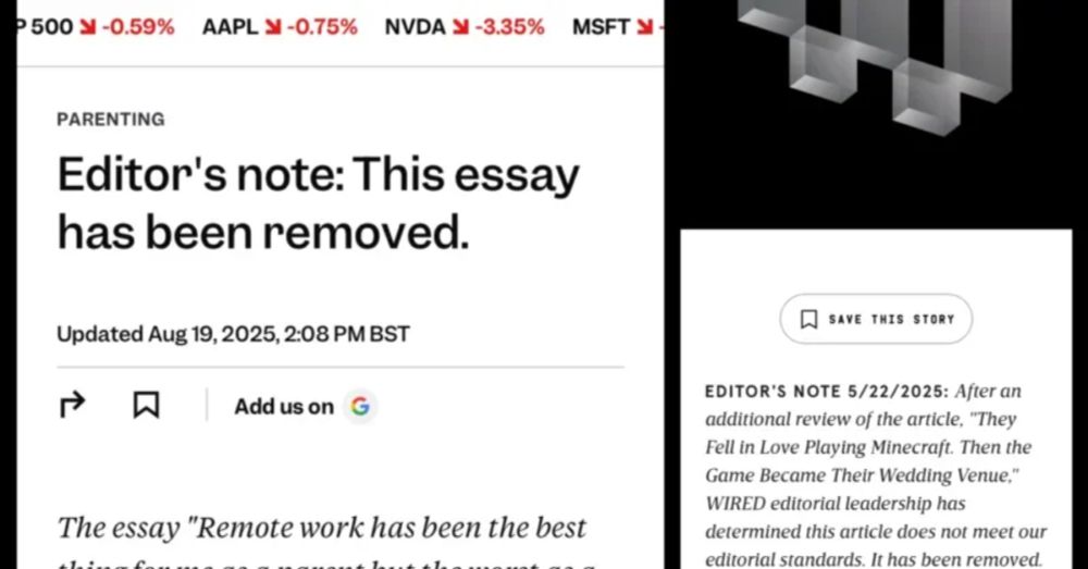 Wired and Business Insider have removed freelance articles over concerns they were written by AI under a fake name.
