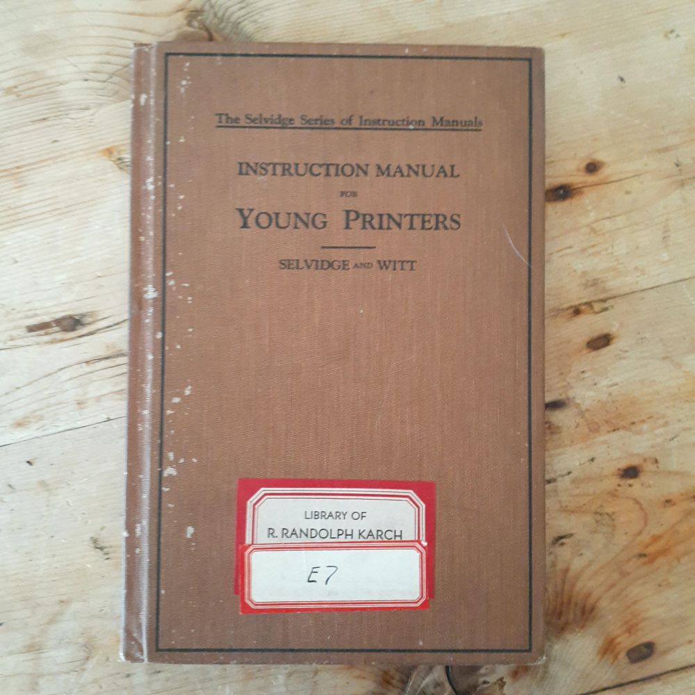 Instruction Manual for Young Printers cover