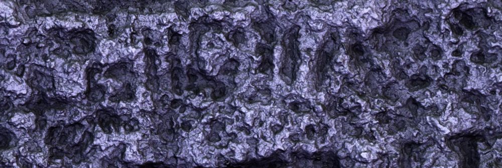 A screenshot of a digital 3D surface from an early medieval stone. Faint eroded letters are visible, but they are very hard to read. 