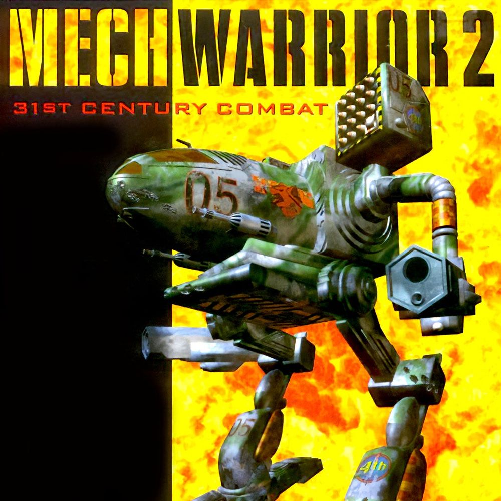 The box cover and art for the Video game, Mechwarrior 2. 