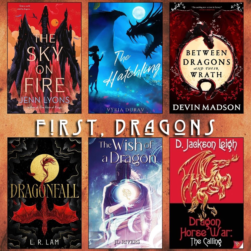 First, Dragons book recs. The Sky on Fire by Jenn Lyons. The Hatchling by Vyria Durav. Between Dragons and their Wrath by Devin Madson. Dragonfall by L.R. Lam. The Wish of a Dragon by JD Rivers. Dragon Horse War: The Calling by D. Jackson Leigh.