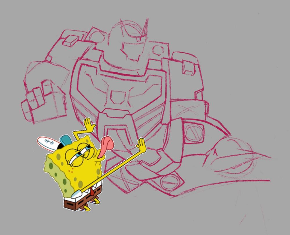 Ratchet lays recumbent on a chaise lounge, while drift gazes longingly up at him from his heads resting point atop Ratchets thighs.

SpongeBob is also there.