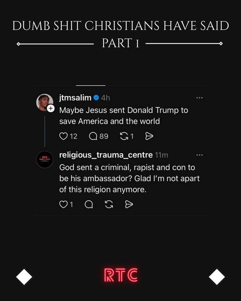 For real though. Who would want to be in a religion where their god appoints a rap*st, racist, bigot as a savior? Not me. That’s for sure. The MAGA cult is something else. . . . . . #Memes #ExChristian #ExChristianMemes #Reli...