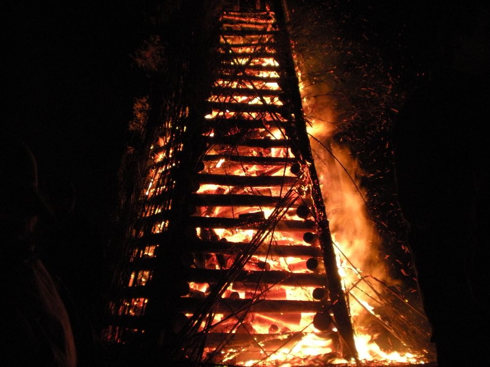 Bonfire ablaze