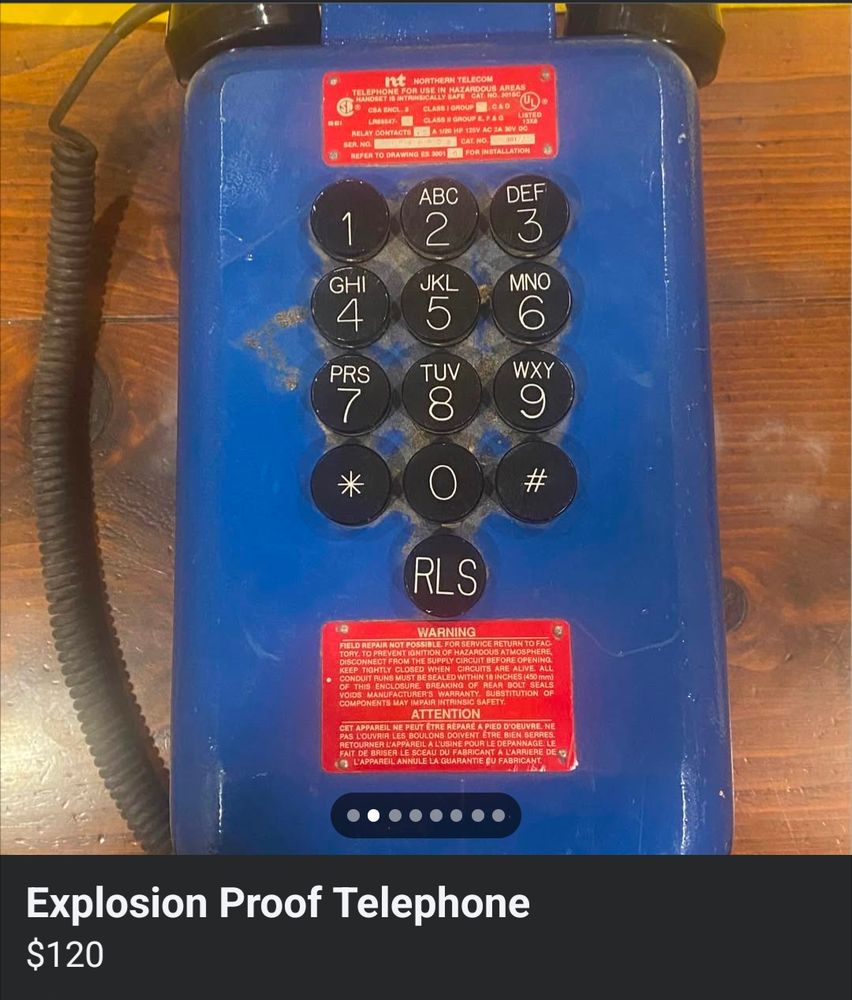 Facebook marketplace ad for an Explosion-proof telephone 