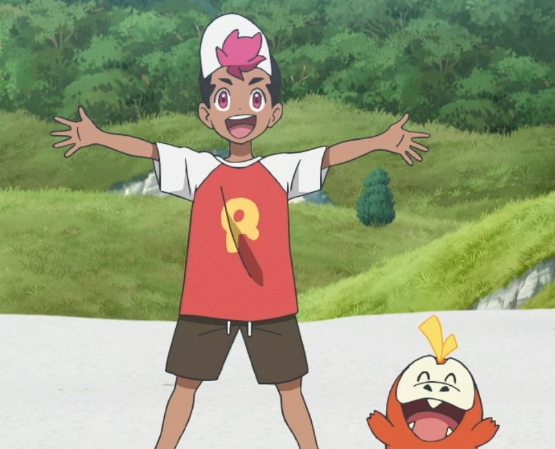 Roy and his Fuecoco being fucking stupid (Pokémon Horizons episode 5 or something idk)