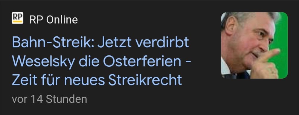 Nachrichten RP Online: Bahn-Streik: Jetzt verdirbt Weselsky die Osterferien - Zeit für neues Streikrecht