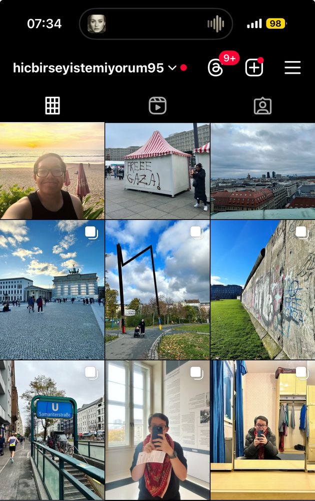 Screenshot of my instagram account 