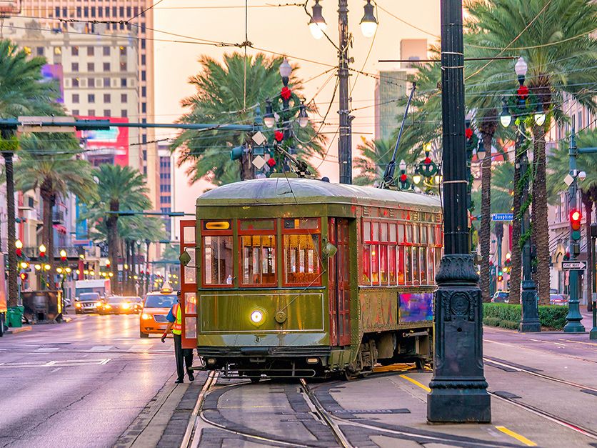A streetcar in New Orleans. Could it be Desire?