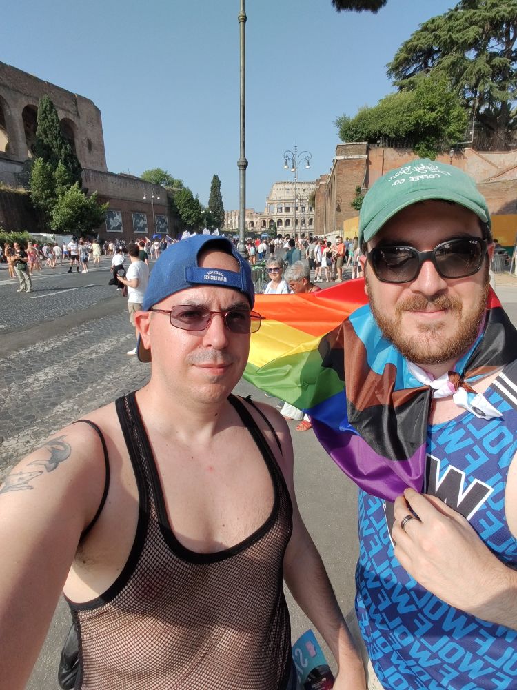 Perrin and I, colosseum in the background 