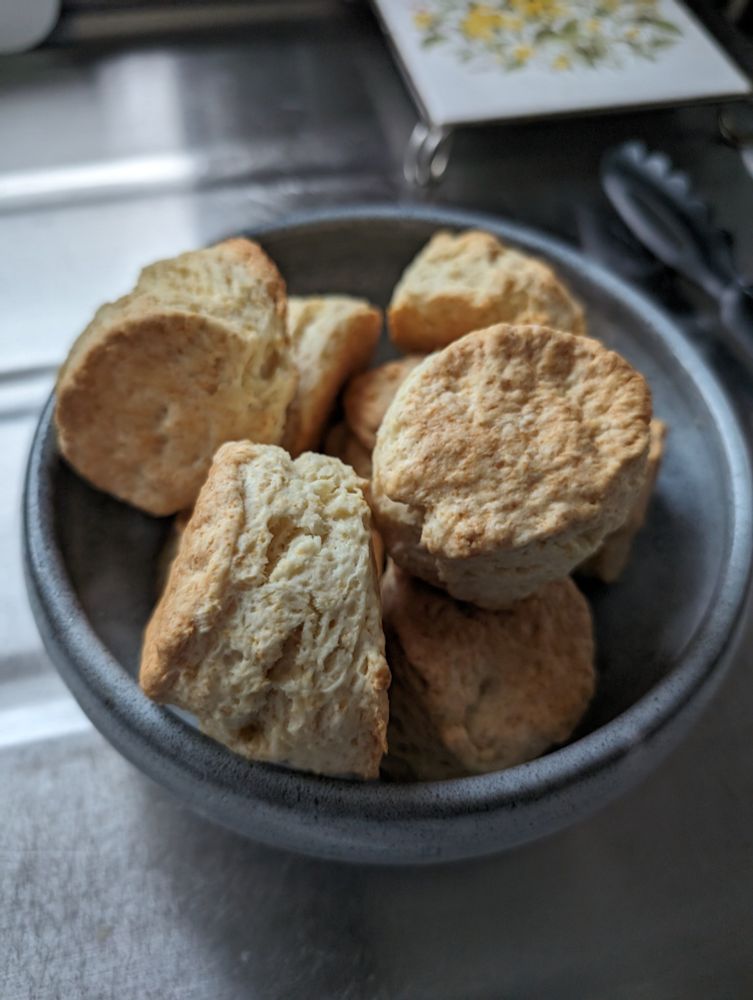 お皿にのせたスコーン