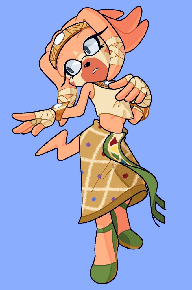 A drawing of Tikal the echidna in an ethereal looking pose, one arm caresses her chest while the other hesitantly reaches out