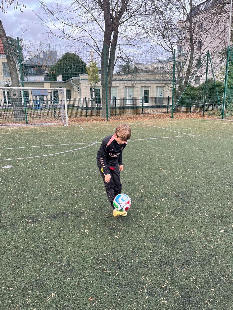 My son training