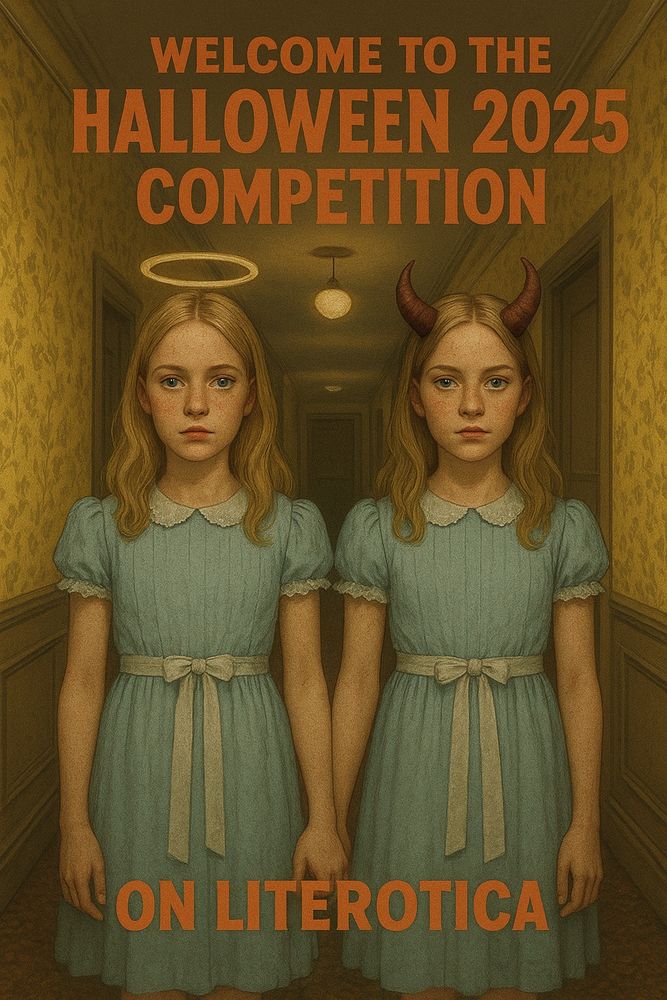 The Halloween 2025 Competition on Literotica. Pastiche of the twin girls from The Shining - the roles played by a she-demon and Angel. 