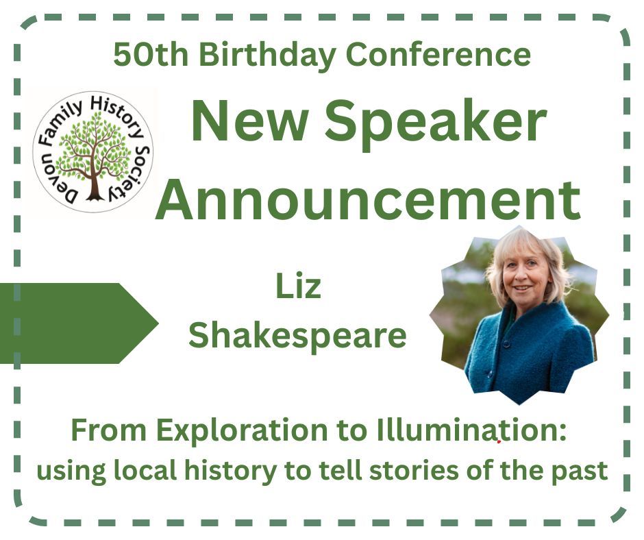 Advert for speaker Liz Shakespeare