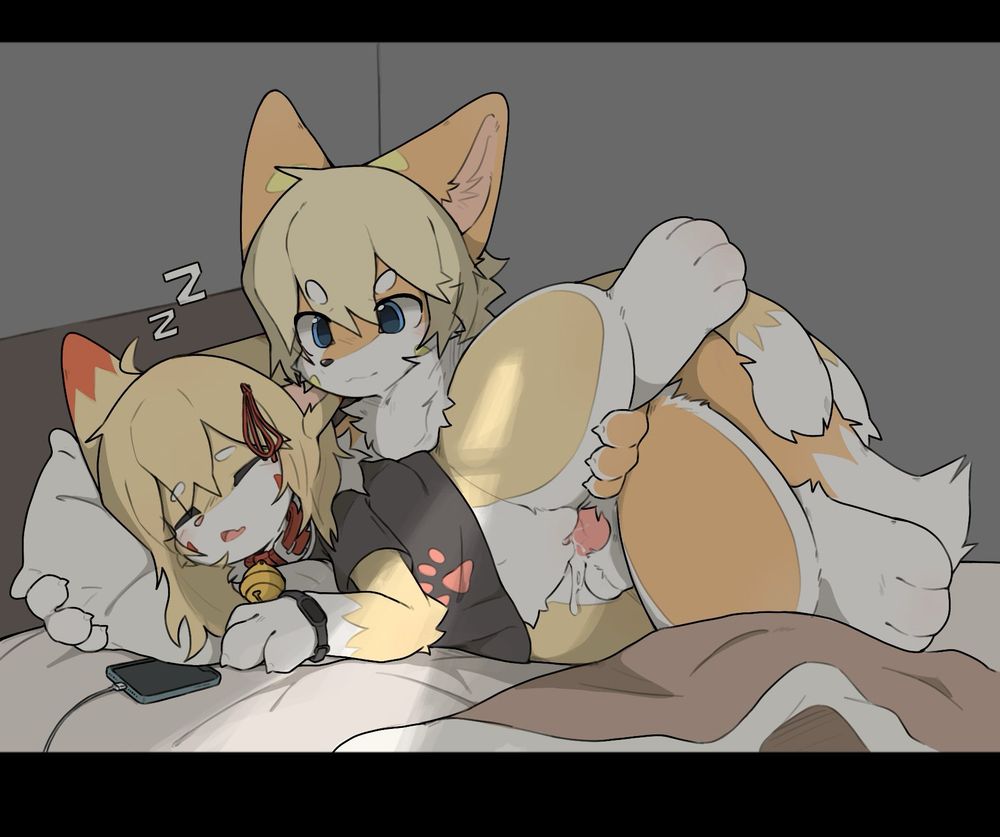 趁喵哥没醒偷偷摸了💦