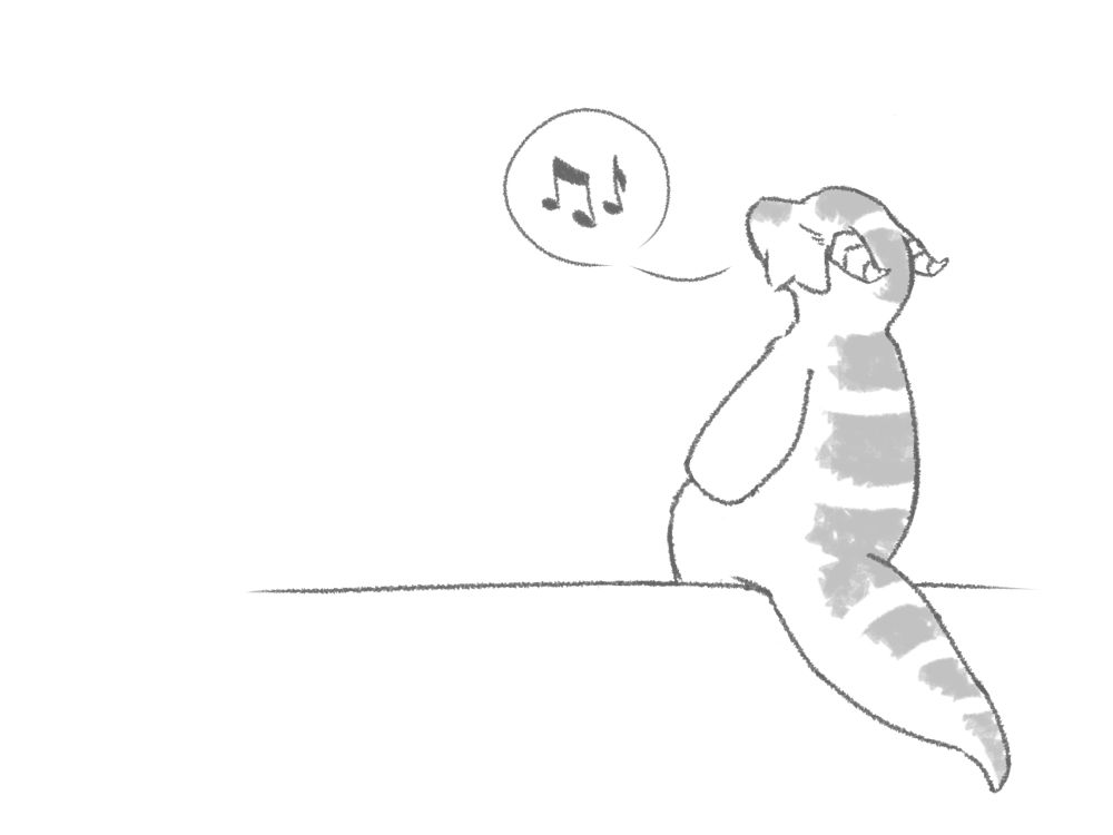 kubo the kobold on a ledge singing tunes