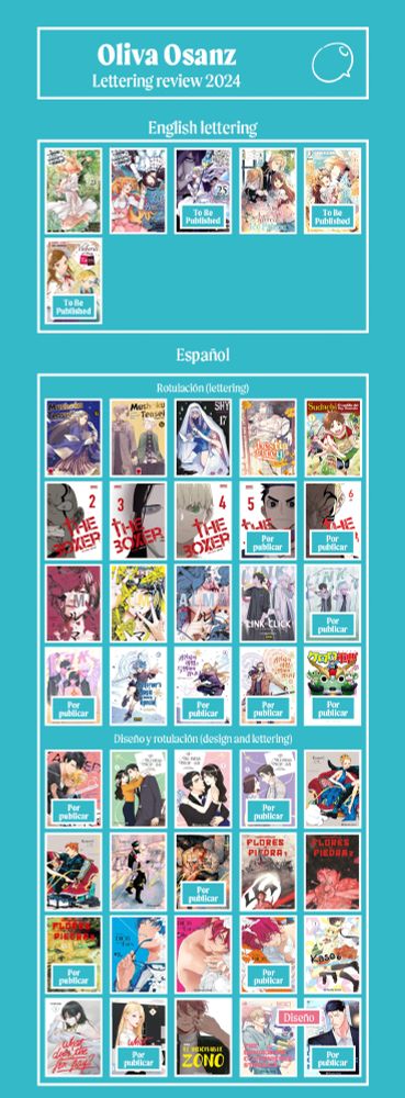 Lista de todos los volúmenes que he rotulado este año
List of all the volumes I've lettered this year