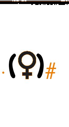 objeto vectorizado del símbolo de mujer pegado dentro de una caja de texto